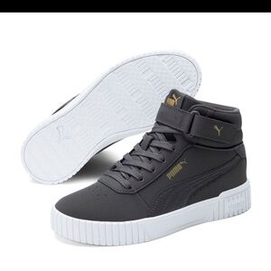 Puma Black and Gold Sneakers with Retro Basketball Style